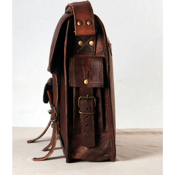 Men Laptop Handmade Vintage Leather Briefcase Leather Bags Gallery