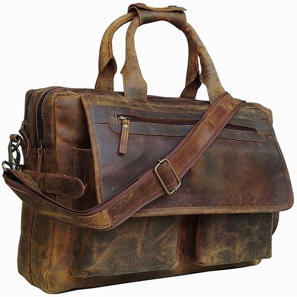 Handmade Men's Brown Leather Briefcase Leather Bags Gallery
