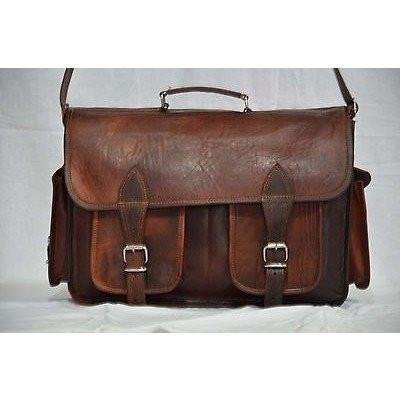 Handmade Leather Laptop Messenger Satchel Bag