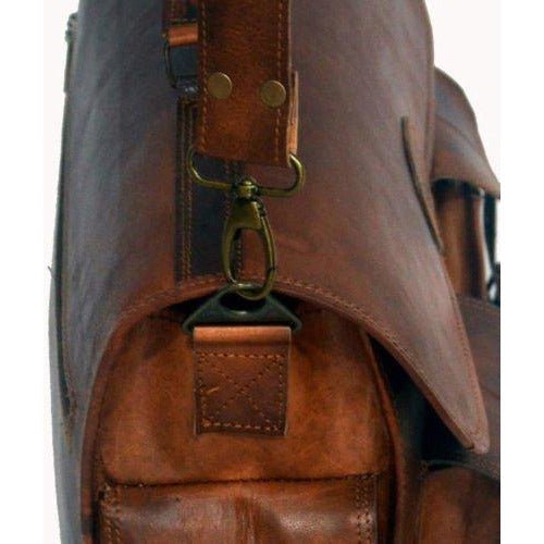 Handmade Brown Vintage Leather Briefcase Bag