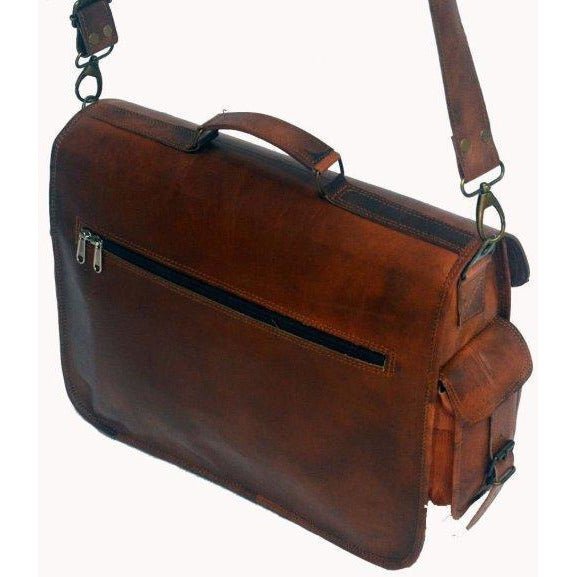 Handmade Brown Vintage Leather Briefcase Bag