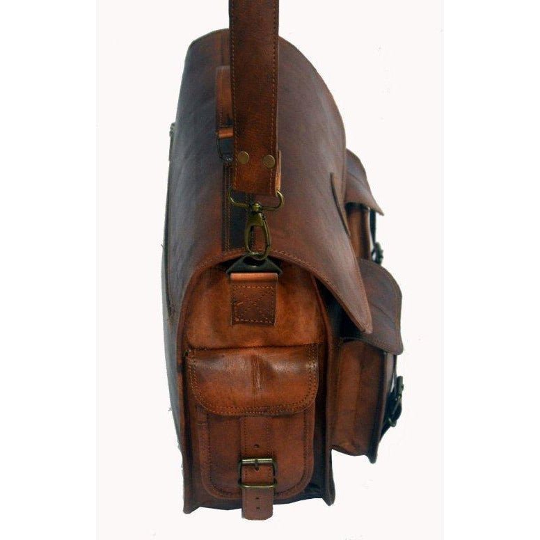 Handmade Brown Vintage Leather Briefcase Bag