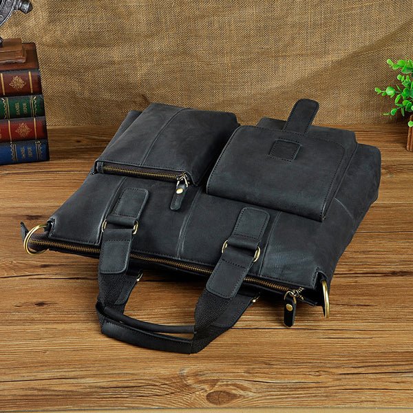 Genuine Leather Retro Soft Leather Handmade Briefcase