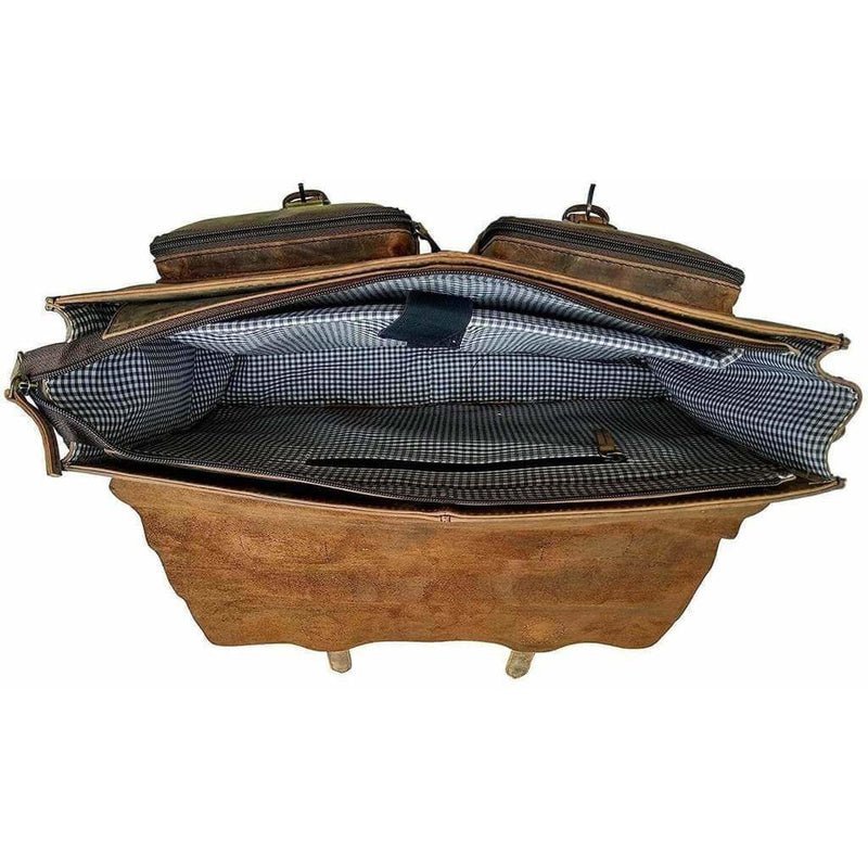 Vintage Retro Buffalo Leather Briefcase