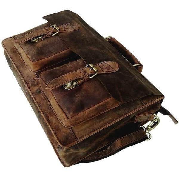 Vintage Retro Buffalo Leather Briefcase
