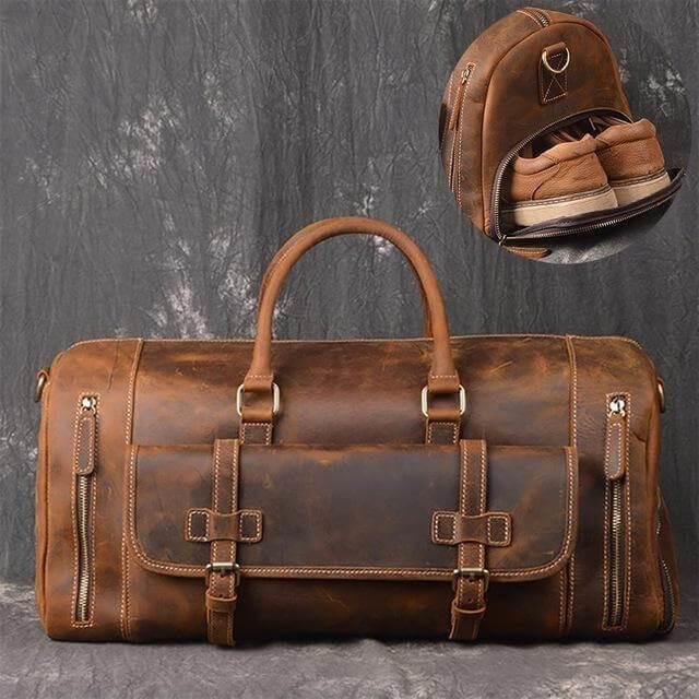Crazy Horse Men’s Leather Overnight Bag Leather Bags Gallery