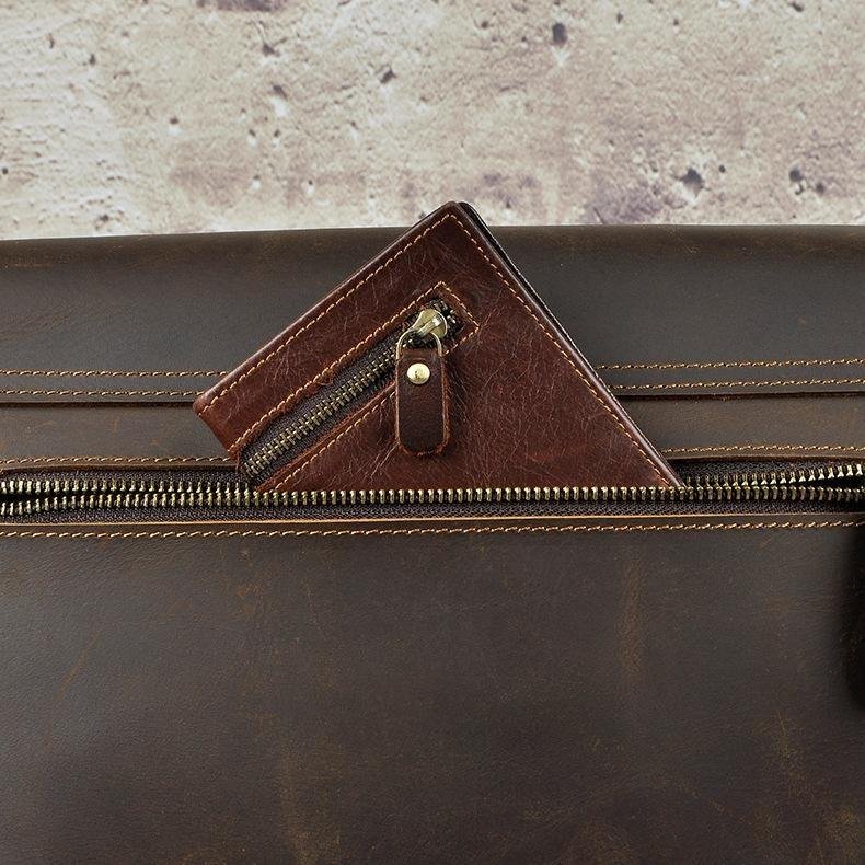 Vintage Distressed Leather Messenger Bag